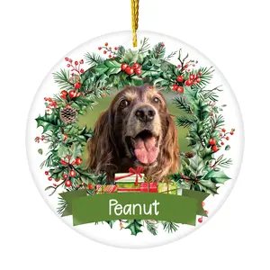 Personalized Dog Christmas Photo Ornaments 2024, Custom Pet Christmas Trees Decorations, Puppy Cat Christmas Ornament, 3 inches Christmas Keepsake Gifts for Pet Dog Cat Lover