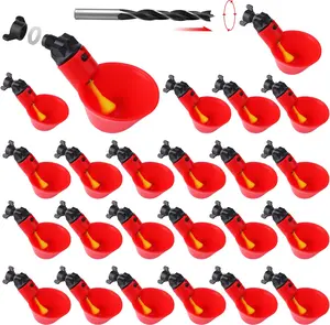 24-Pack Automatic Poultry Drinking Cups - Plastic Waterers for Chickens, Hens, and Quails chicken feeder