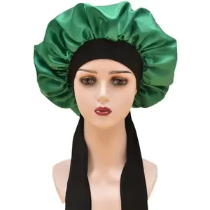 Luxurious Satin Hair Bonnet for Women and Girls - Extra Wide Elastic Band Sleep Cap with Adjustable Tie for All Hair Types - Keep Your Hair Smooth and Frizz-Free Overnight