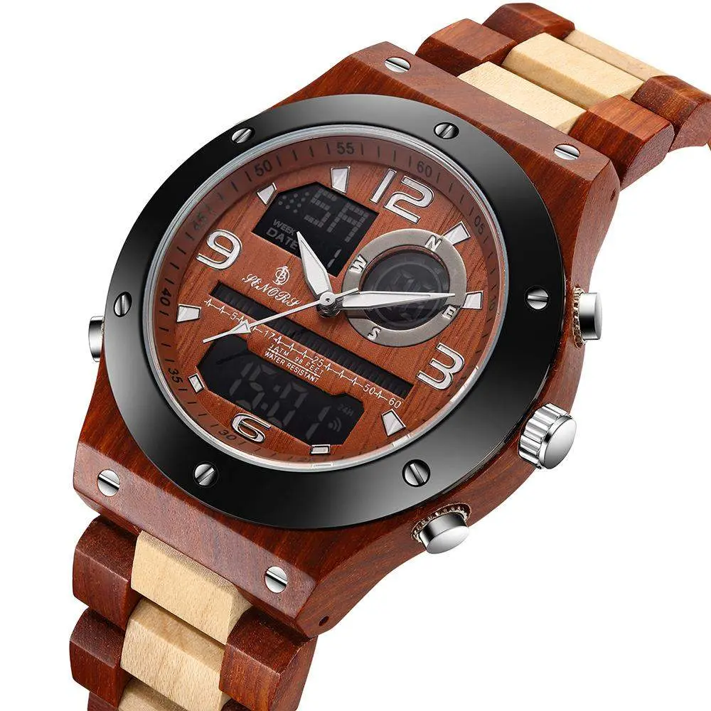 Chronograph Watch Handmade From Sandalwood