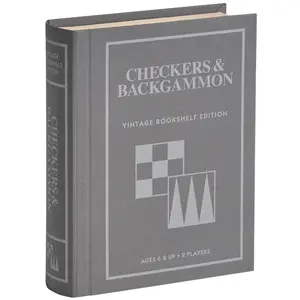 WS Game Company Checkers and Backgammon Vintage Bookshelf Edition Board Game for 2 Players, Ages 6+