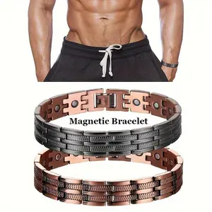 Adjustable Copper Bracelets for Mens 8.6inch Pure Copper with 3000 Gauss Magnets