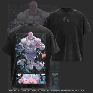 [Lador] Limited Edition Conquest Viltrumite "Invincible War" Comic Double Printed Oversize Lightweight Acid Washed Tee - Hoodie, TV Series Graphic Tee T-Shirt, Summer Outfits, Super style, Gift For Him Her