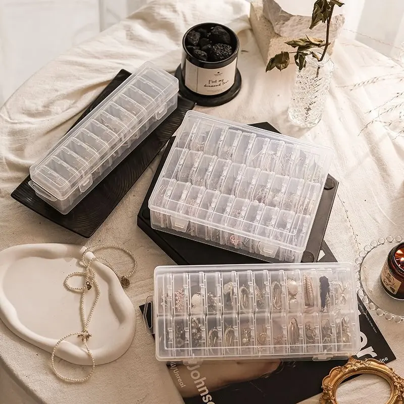Transparent jewelry storage box decal, diamond storage artifact, earrings, necklaces, and ear jewelry storage and organization artifact