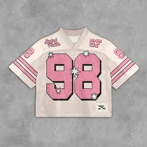 Saint Faith No.98 Baseball Jersey – Retro V-Neck AOP Shirt, Blokecore Unisex Summer Outfit, Trendy Gift for Him or Her