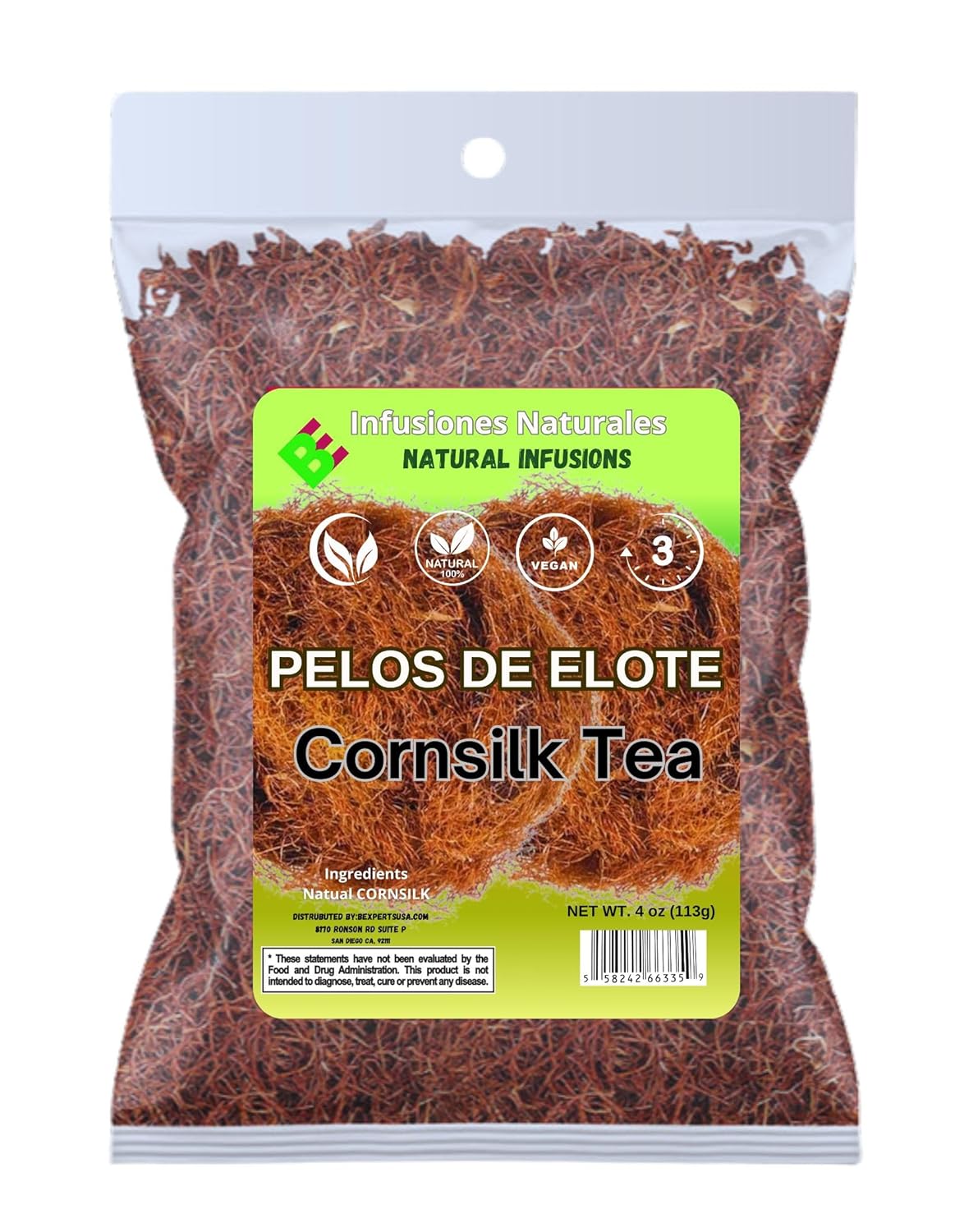 VIRAL Barbas de Elote 4 oz Pelos De Elote Herbal Tea (Cornsilk Tea) - 100% All Natural Fresh Tea VIRAL Barbas de Elote 4 oz Pelos De Elote Herbal Tea (Cornsilk Tea) - 100% All Natural Fresh Tea