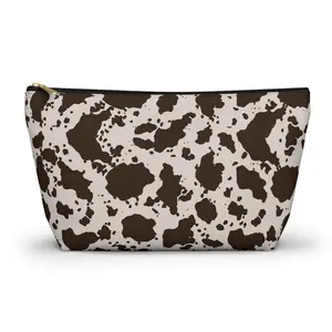 Cow Hide Pouch/Cow Print Accessory Pouch/Western Mini Bag/Cow Print Zipper Pouch/Trendy Cow Toiletry Bag/Cowgirl Travel Bag/Cow Makeup Tote