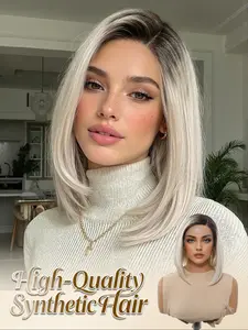 Women's Bob Short Hair Wig, Soft & Natural Look, High-Quality Synthetic Fiber, Comfortable Breathable Mesh Cap, Perfect for Daily Wear, Natural Looking Wig