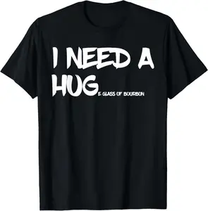 100%cotton Bourbon Drinking Tee I Need A Huge Glass of Bourbon T-Shirt plussize  graphic  tees  Top  Vintage Menswear Distressed Big Streetwear