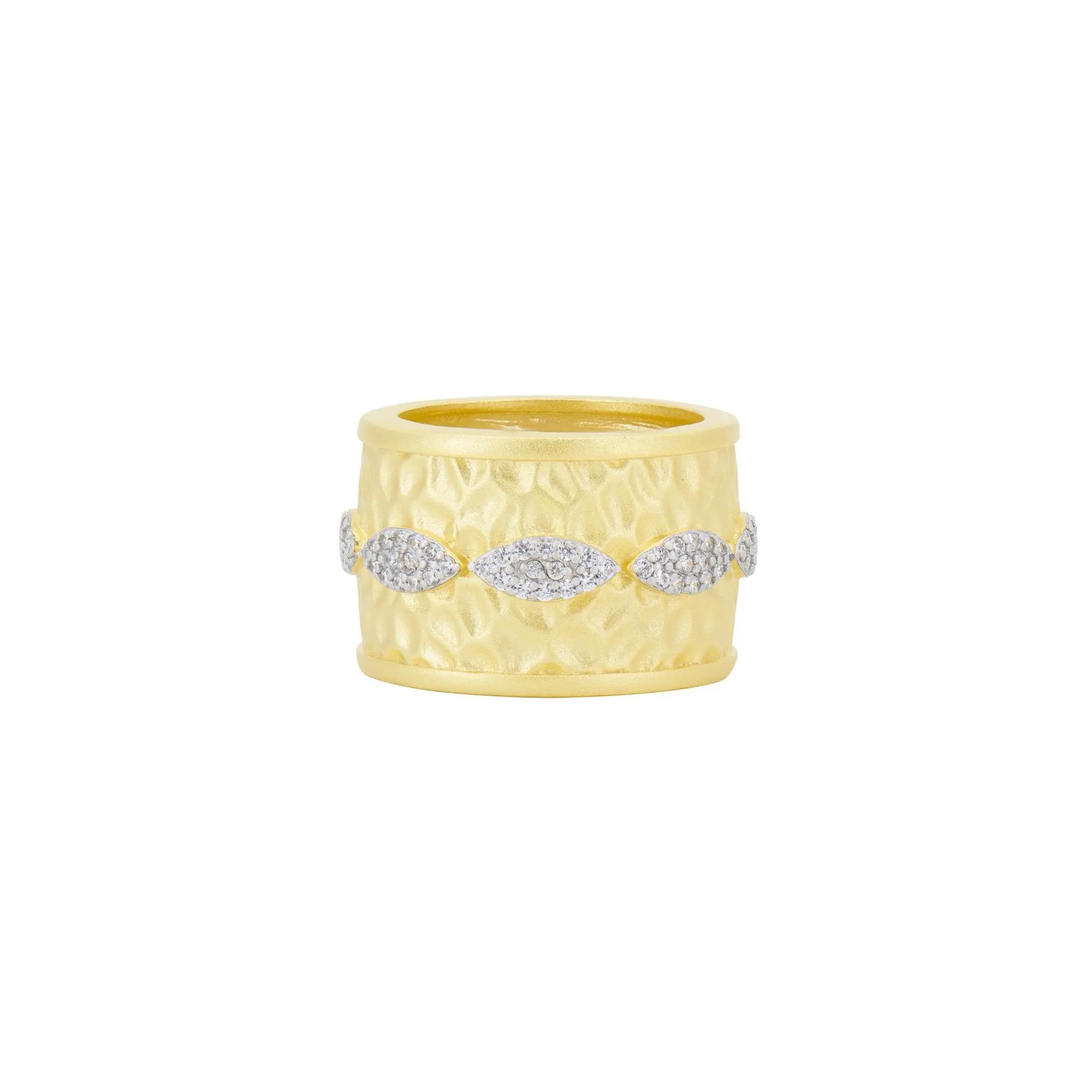 Petals in Bloom Textured Cigar Band Ring