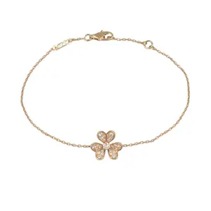 Pre-owned Van Cleef & Arpels Diamond Small Leather Goods Frivole Mini Au750 Pink Gold Bracelet