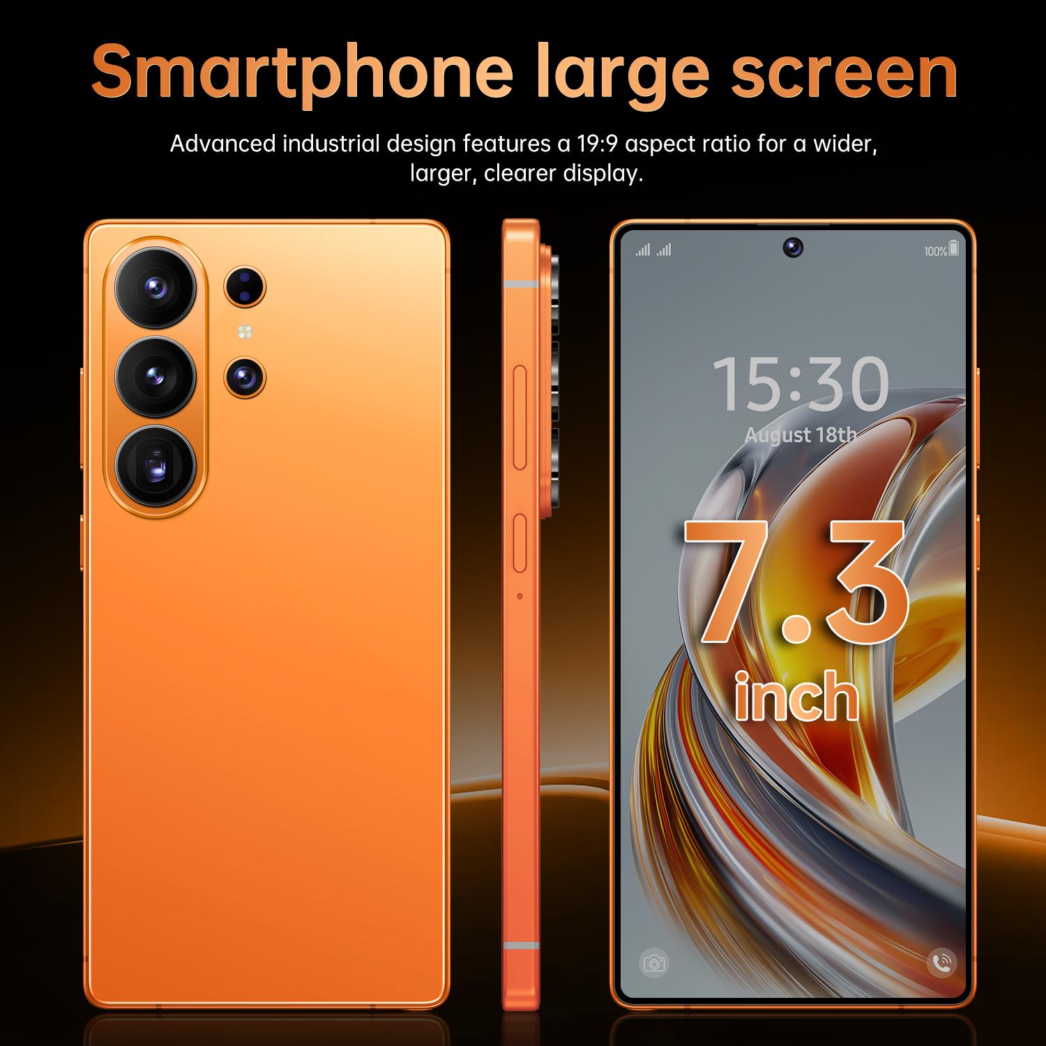 2026 Latest S26 Ultra 5G Android 15 Phone, 12GB+512GB, 6.99" HD Display, 78MP+108MP Dual Cam, 8000mAh, Face ID, Built-in Pen, Case & Screen Protector