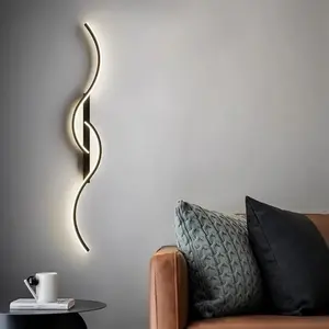 60cm LED Wall Light, Indoor Lighting, Modern Mood Lighting, Easy Installation Semi-Embedded Design, Warm Color Temperature Aluminum Environment Lighting, 90~260v
