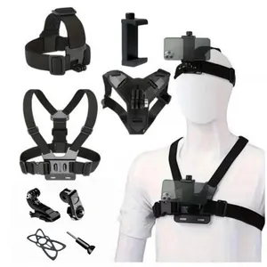 Ultimate Sports Camera Kit for Gopro, Smartphone, Osmo Action, Durable Stands, Includes Motorcycle Helmet, Head, Chest Mounts, First Person View