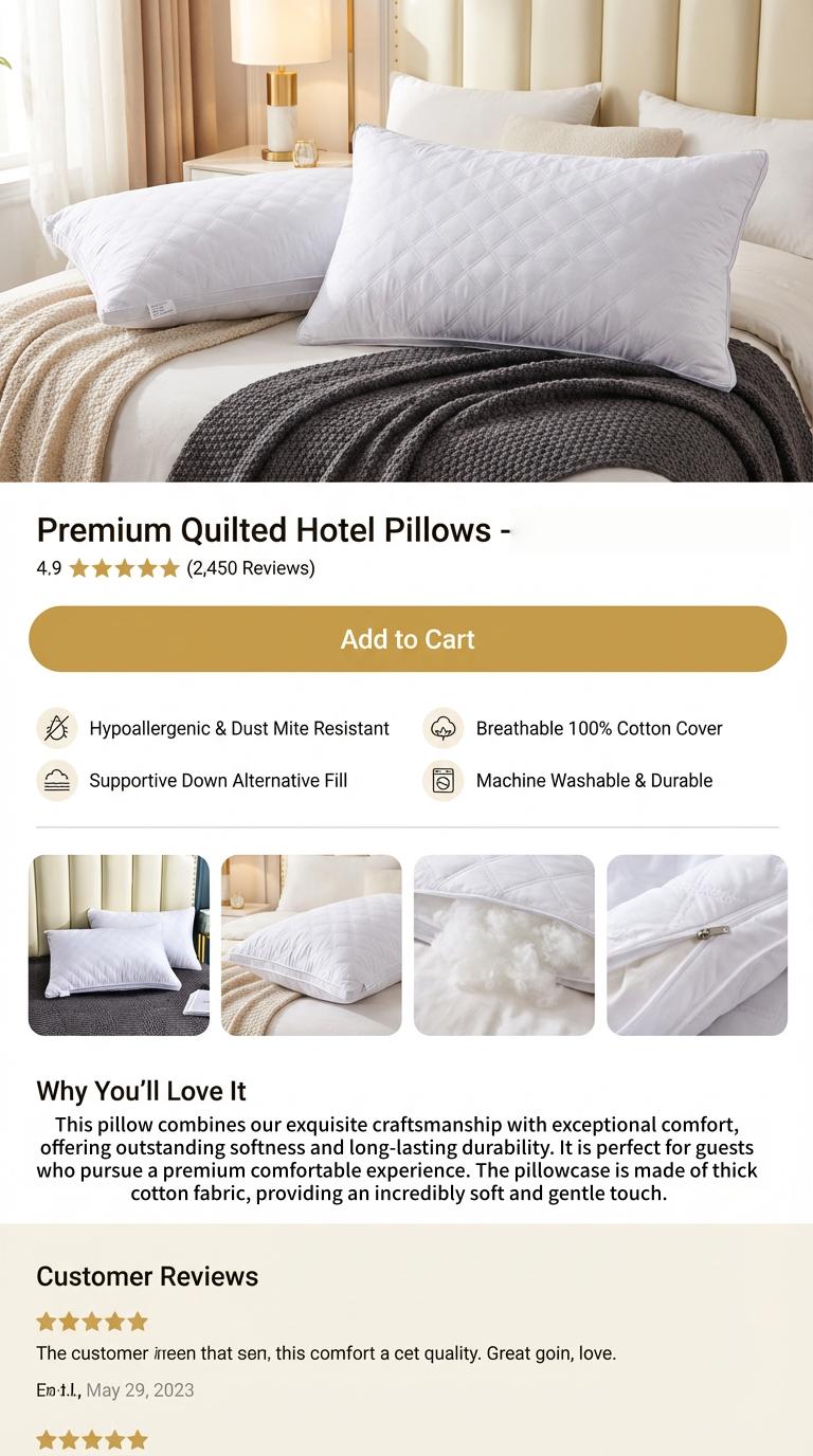 2-Pack Ergonomic Cervical Pillows - Cooling Mesh Neck Support Pillows for Pain Relief, Perfect for Back & Side Sleepers