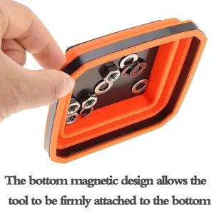 Colorful Foldable Magnetic Silicone Parts Tray, Strong Magnet Hardware Tool Box, Silicone Tool Plate, Tool Organizer, Tool Storage Organiser, Toolbox Organizer, Durable & Convenient Storage Solution, Garage Tool Storage