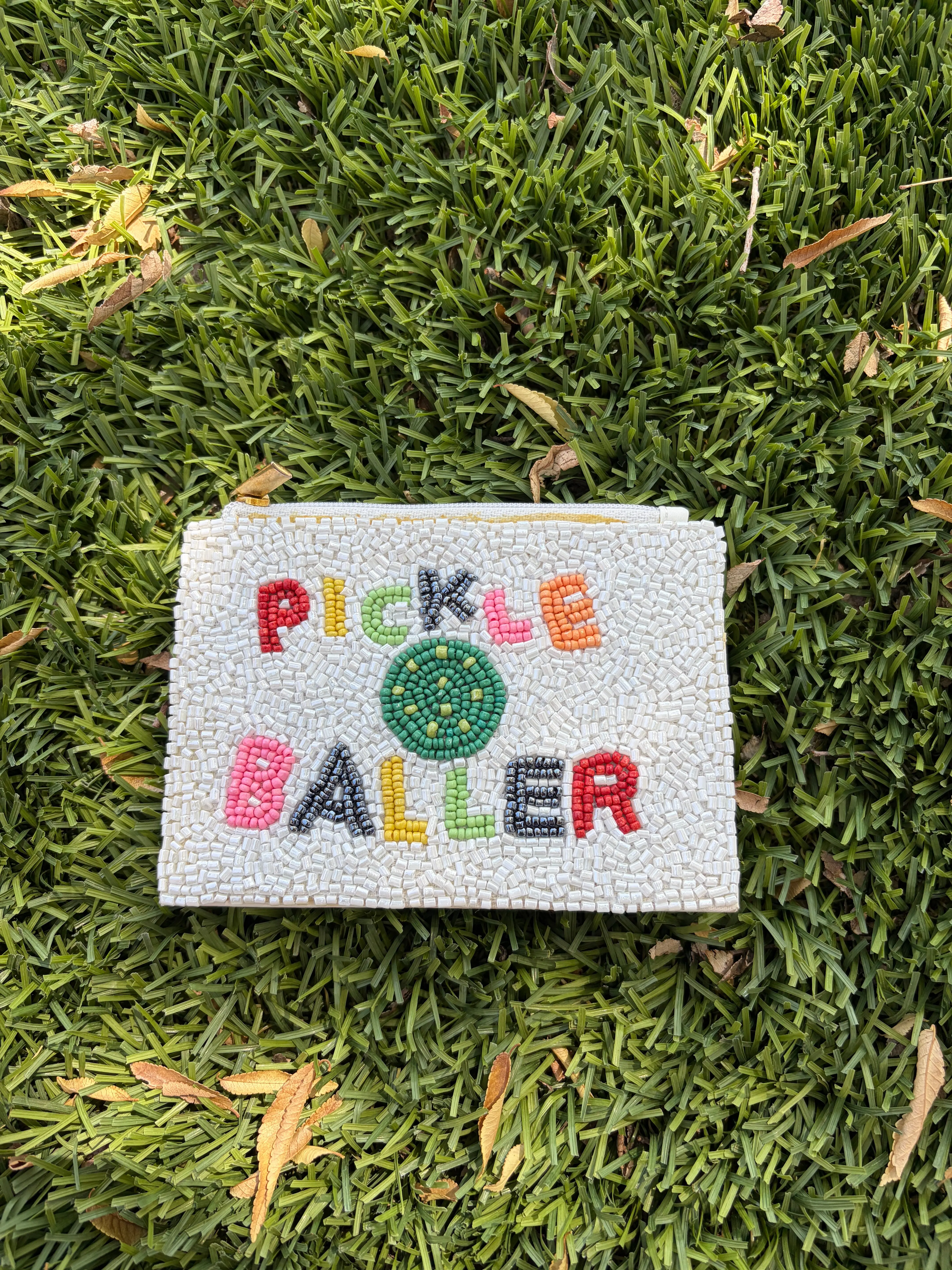 Handmade Beaded “Pickle Baller” Coin Purse