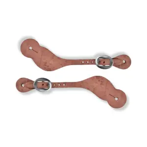 Berlin Custom Leather Mens Roughout Contoured Spur Straps
