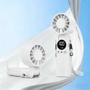 Handheld Fan Portable  Fan for Travel Office Outdoor USB Rechargeable Bladeless Neck Fan 3 Speeds Quiet Strong Wind Long Battery Life