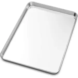Baking Sheet,  Stainless Steel Baking Pans Tray Cookie Sheet Toaster Oven Tray Pan Cookie Pan, Non  & ,  Mirror Finish & Rust Free, Easy Clean & Dishwasher Safe - 19.6 inch