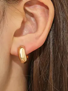 C-shaped Earrings (1 Pair) for Women, Style Earrings, Copper Crafted Fashion Jewelry for Party, Daily Clothing Decor, Elegant Earrings, Clip-on Earrings, Stud for Clip-on Earrings for Non-pierced Ears Jewelry for Birthday Gift