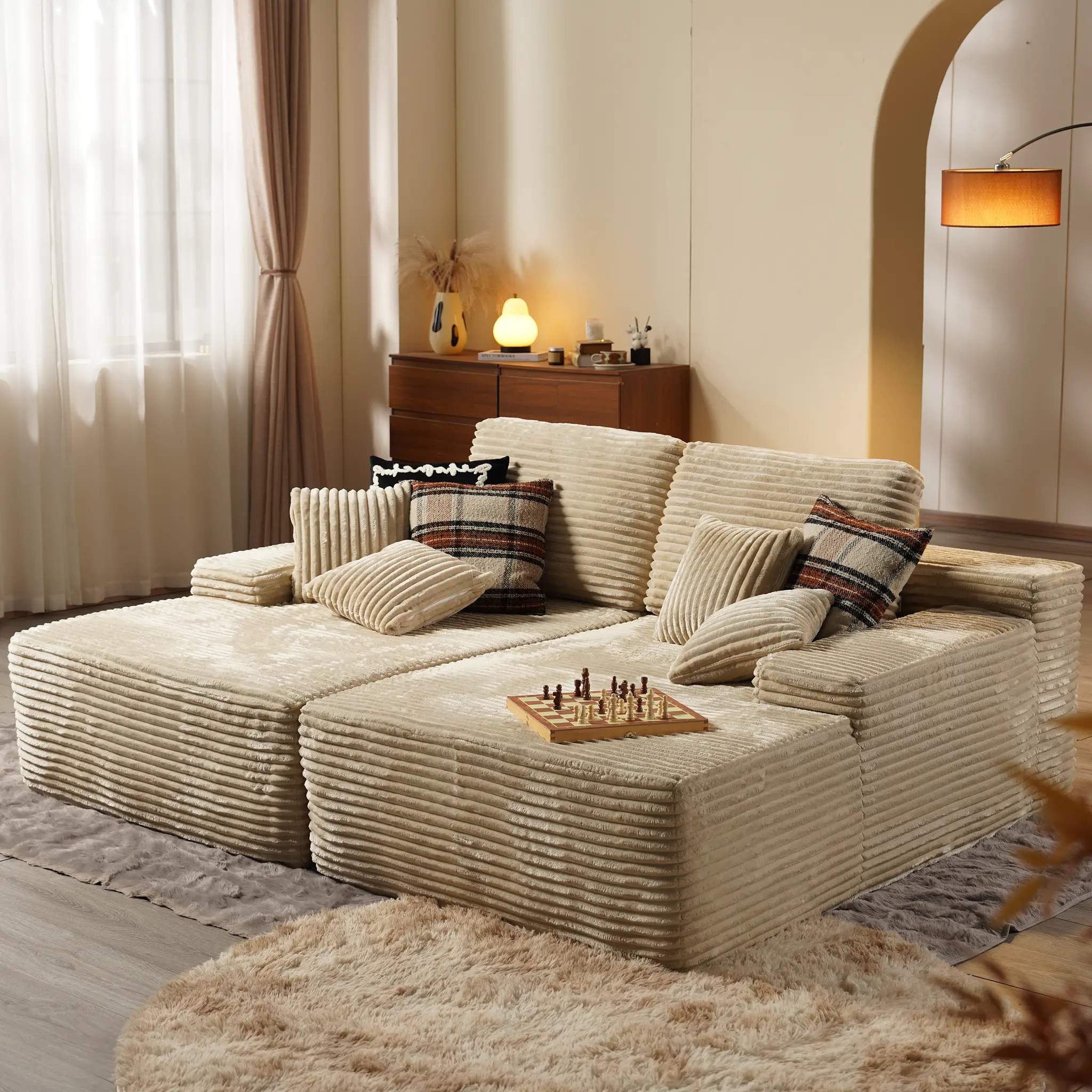 Beige Plush Corduroy