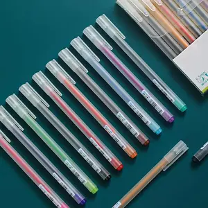 Simple Mixed Color Gel Pen, 12pcs Journaling Pen for Scrapbooks, Color Gel Pens for Drawing & Doodling, Stationery Supplies for Students, Office Supplies