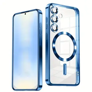 Magnetic Phone Case with Camera Lens Protector, Shockproof Phone Protective Cover, Phone Accessory Compatible with Samsung A16 A36 A56 A55 A54 A34 A14 A17 A07 A37 A27 A57, Casing