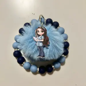 Beautiful Keychain. Trendy Cute Design with Sturdy Wire & Colorful Beads