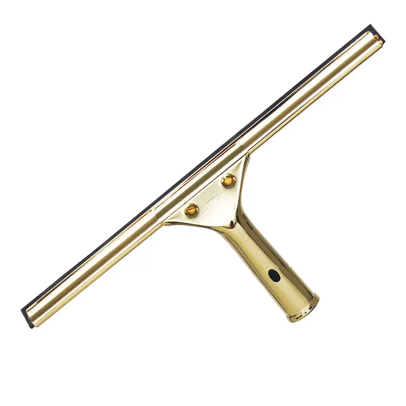 Moerman Brass Squeegee Complete - High-Quality Extra Stiff Brass with End Clips & Rubber Blade for Reliable Cleaning