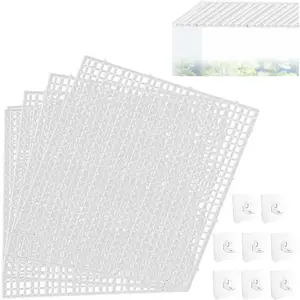 4 PCS Plastic Grid Aquarium Fish Tank Lid Hood Prevents Fish from Jumping Out and Reptile Pet from Escaping