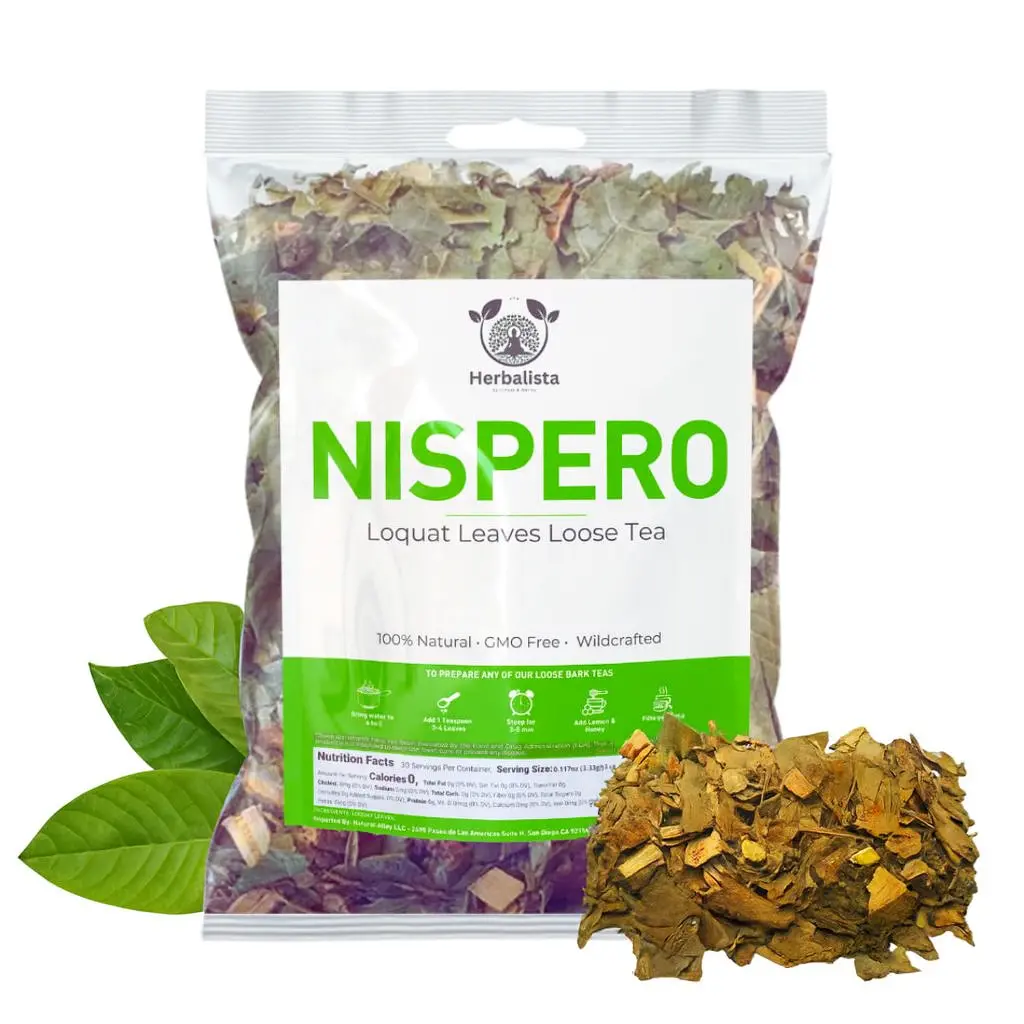 Herbalista Nispero Herbal Tea 16oz (1 LB) – Loquat Leaf | Loose Leaf Herbal Tea | Wildcrafted Mexican Herb