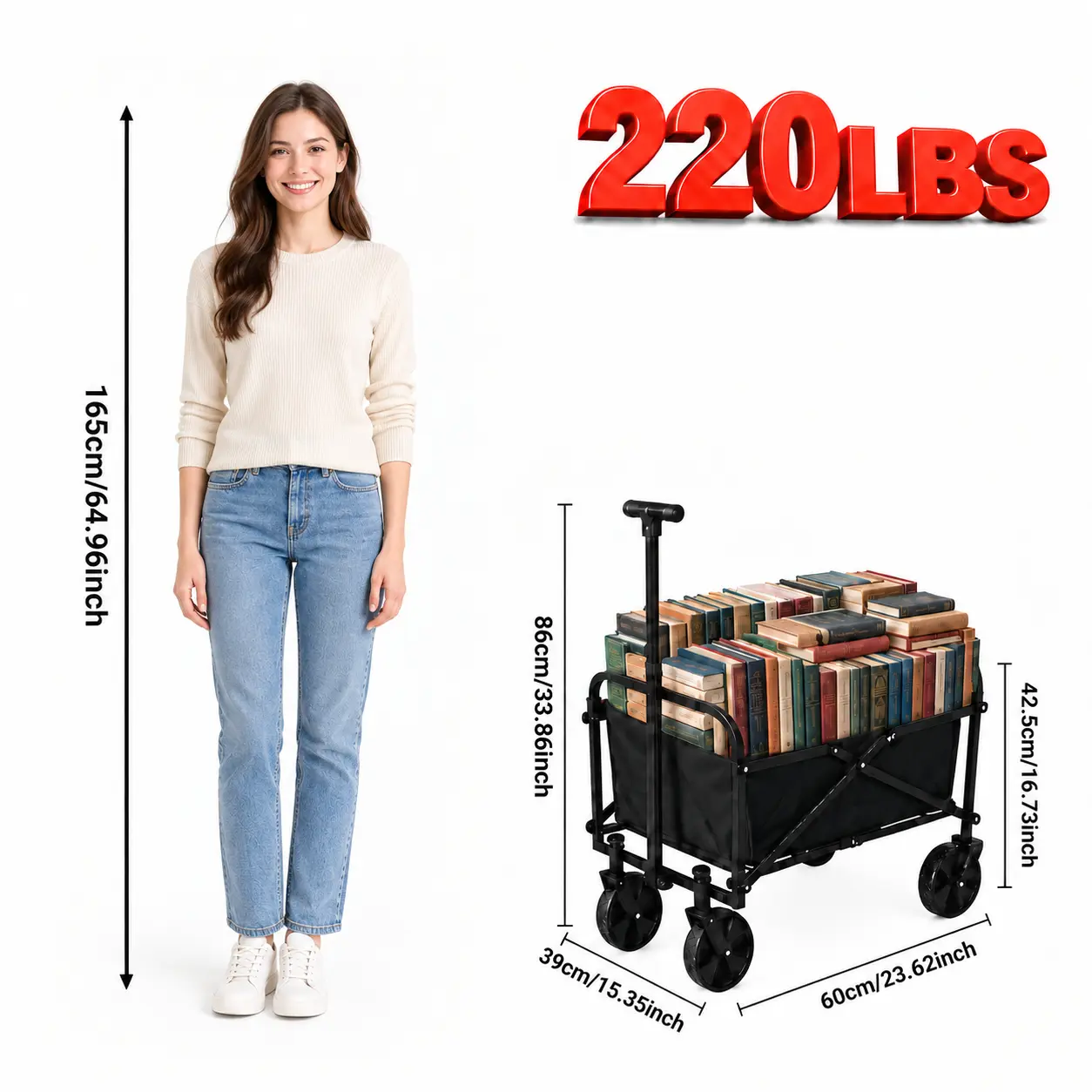 Lack All-Terrain Foldable Utility Wagon Cart