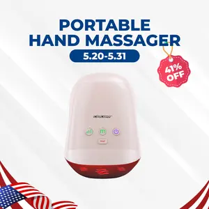 CINCOM Portable Hand Massager (PINK), Cordless, with Comfort Heat and Gentle Massage, Adjustable Settings, Auto-Off Feature, Rechargeable, Perfect for Daily Relaxation, Ideal Gift