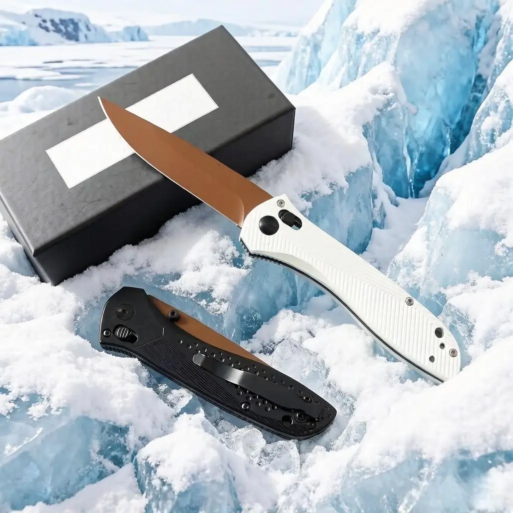 BM710 folding knife, aluminum handle, CNC-machined blade, small kitchen knife, multifunctional EDC pocket knife, suitable for camping, hiking, mountaineering, fishing, men’s gift