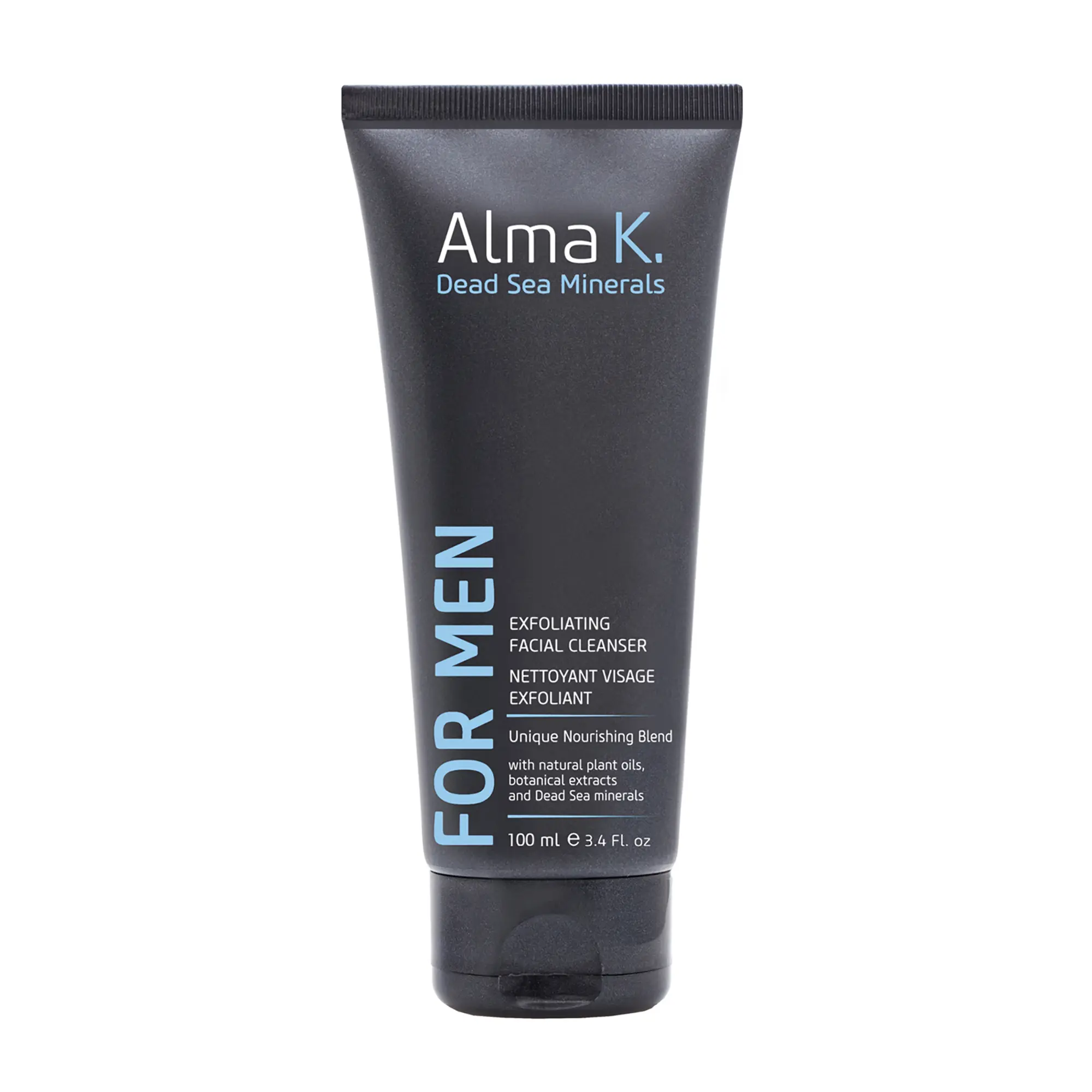 Alma K Exfoliating Facial Cleanser - Pre-Shave Face Wash for Men - Face Exfoliator - Hydrating Facial Cleanser for Men - Gentle Face Cleanser - 3.4 oz