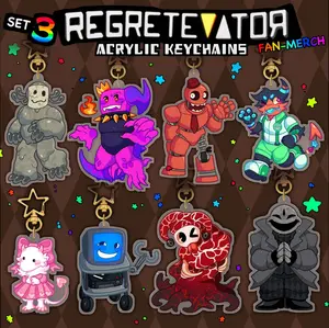 SERIES 3 REGRETEVATOR - Acrylic Keychains: Fleshcousin, Jeremy, Reddy, Gregoriah, Mozelle, Scag, Slimyim, MR,  Great For Daily Use Or As Thoughtful Little Gifts For Your Friends And Yourself