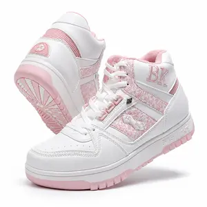 British Knights Women's High Top Sneakers White Pink Retro Casual Shoes for Daily Wear Comfortable Retro Streetwear Shoes summer vibes