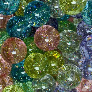 Glitter beads (16mm),  mix 15pcs