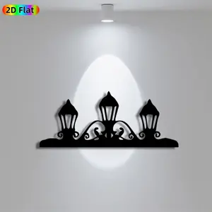 1pc Avant-Garde Lantern & Scroll Metal Wall Art, Avant-Garde Lantern & Scroll Statue Mural, Iron Craft, Perfect for Living Room, Garden, Patio Wall Decor, Intricate Craftsmanship, Silhouette Wall Decor, Christmas Decor, Ideal Gift for Trend Seekers