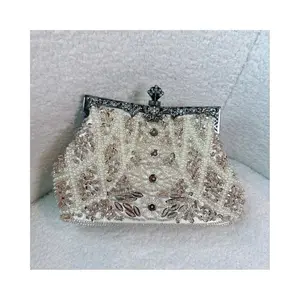 Eve’s Apparel & Accessories Pearl Beaded Vintage Clutch – Women’s Evening & Formal Statement Purse