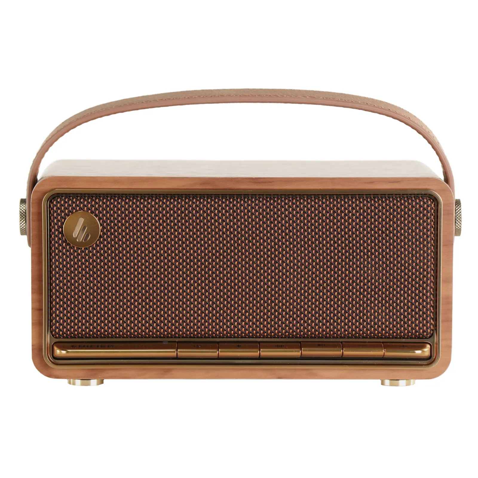 Edifier Retro Wood Bluetooth Speaker - Wireless Portable 40W Hi-Res Audio Speaker with Stereo Pairing, ConneX App, USB/TF Card Support, Brown