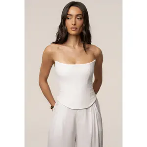 White Fenix Reversible Linen Corset
