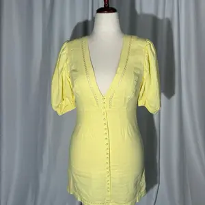 Women's Casual Bardot Mini Dress, Size M, Light Yellow, Womenswear