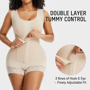 SHECURVE Full Boned Shapewear Bodysuit High Elastic Mesh Double Layer Firm Compression Tummy Control Full Body Shaper Bust Back Hip Support Breathable Women #SummerVibes