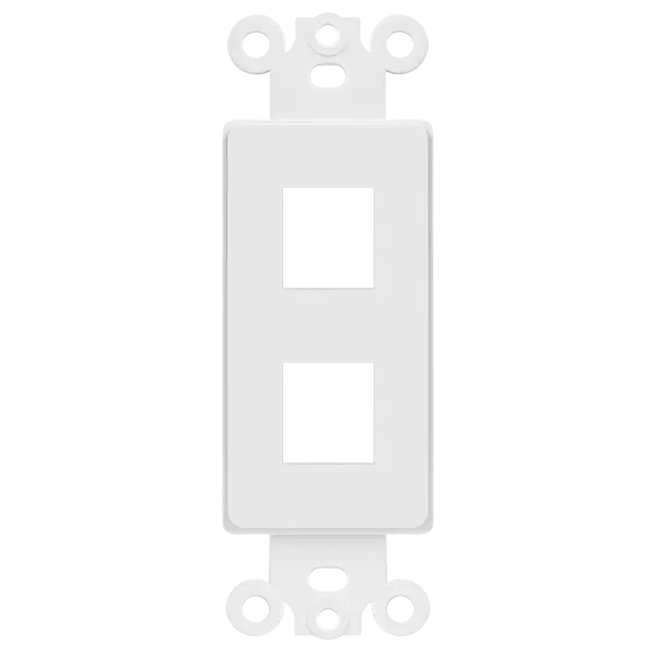 Enerlites Decorative 2-Port Data Wall Plate Insert, F-Type Coaxial Connector Compatible, Heat-Resilient for Low-Voltage Installations