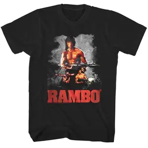 Rambo Rocket Launcher T shirt First Blood Part 2 M72 LAW No Man No Law