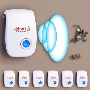 6-Pack Ultrasonic Pest Control Repeller, Plug-In Dual-Mode Electronic Indoor Repellent for House, Kitchen to Repel Roaches, Spiders, Ants, Mice, Mosquitoes