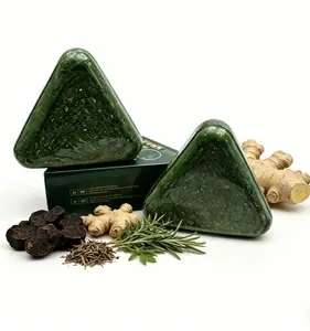 Nature Triangle Shampoo Bar with Bubble Net, Herbal Extracts for Women & Men – Calming, Strengthening, Lightweight Cleansing, Eco-Friendly Travel-Friendly Hair Loss Care Cleanser Daily Haircare Soap