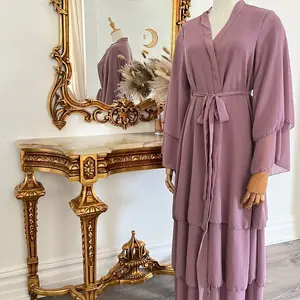 Amira Abaya - Transparent 3 Layer Chiffon Design - Casual